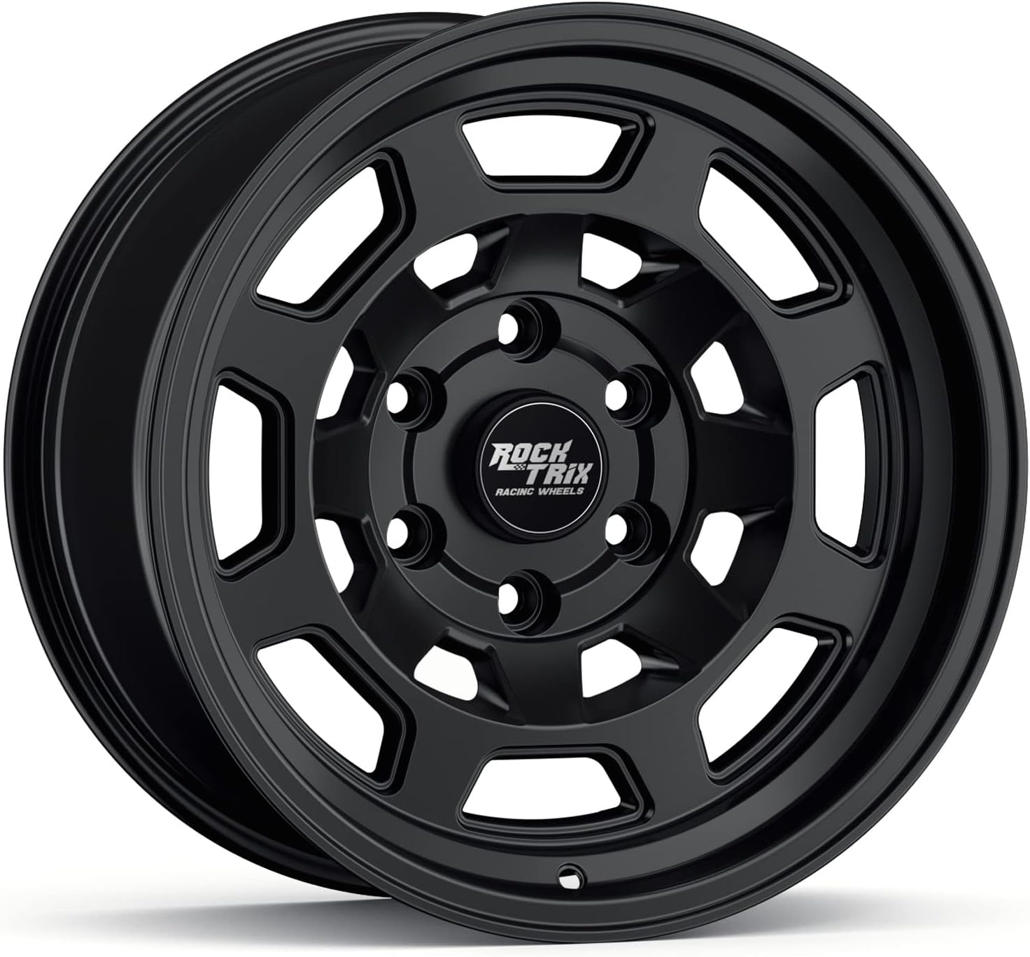 RockTrix RT117 17 inch Wheel Compatible with 2001+ Toyota Tacoma 6x5.5" (6x139.7) Bolt Pattern, 17x9 (-12mm Offset), 106.1mm Bore, Matte Black, Also fits 2002+ 4Runner, FJ Cruiser, 99-06 Tundra