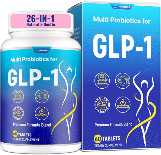 GLP-1, GLP-1 Supplement for Women & Men, 26 in 1 Natural GLP 1, GLP1 Tablet with Akkermansia Probiotic, Berberine, Inulin, Turmeric, HMB, for Digestive, Gut & Overall Health - 60 Count