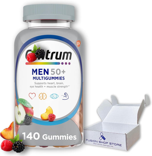 Silver Men 50 Plus - 140 Multivitamin Gummies (Pack of 1), Energy Support Supplement., Boxed by Fusion Shop Store