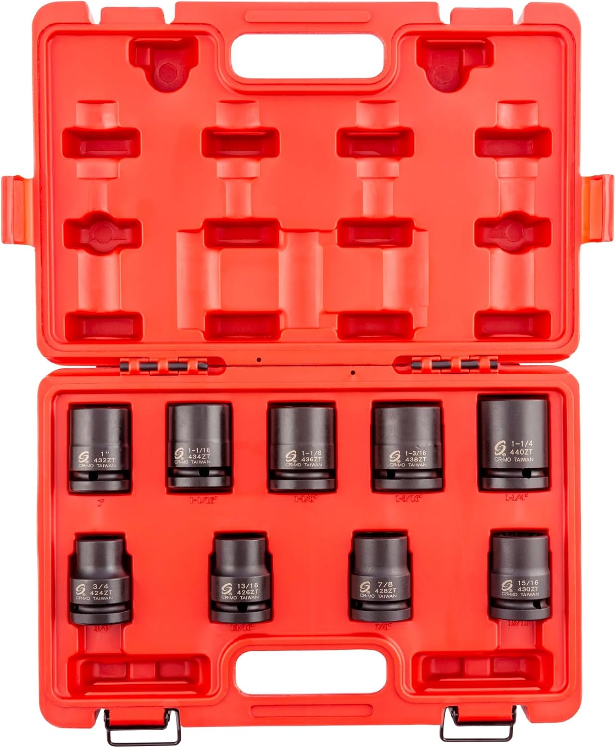 SUNEX TOOLS 4687 3/4-Inch Drive 12-Point SAE Impact Socket Set, 9-Piece