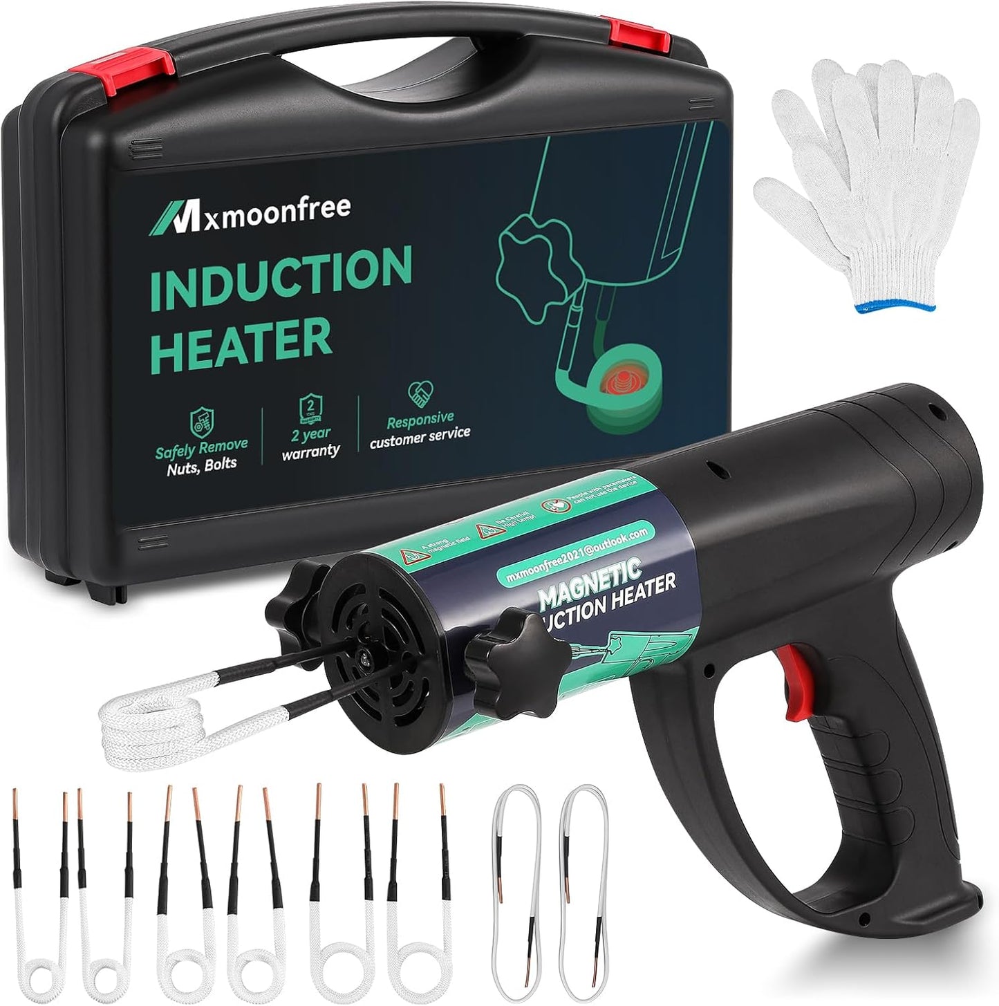 Induction Heater Bolt Removal, 1500W Induction Bolt Heater Tool with 8 Coil and Rugged Carrier Case to Safely Remove Nuts, Bolts, Bearings, 2 Warranty 110V