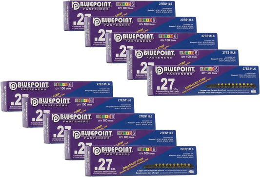 BLUEPOINT .27 Cal Purple/Black Powder Load Enhanced Strip (Level 6), Heavy-Duty Powder-actuated Fastening Tools. Each Pack Contains 1000 Units, Professional Fastening. Item# 27ES11L6. 10-Pack Save $30