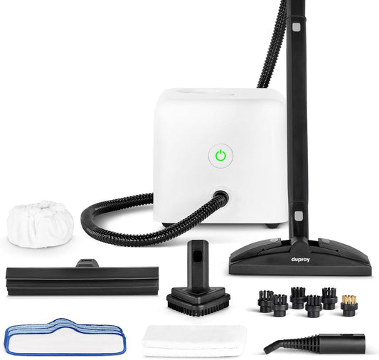 Dupray Neat Steam Cleaner with 17-Piece Kit \u2013 Powerful, chemical-free cleaning for floors, cars, tiles, upholstery, kitchen appliances, grout, and more. *Kills 99.9% of Bacteria & Viruses