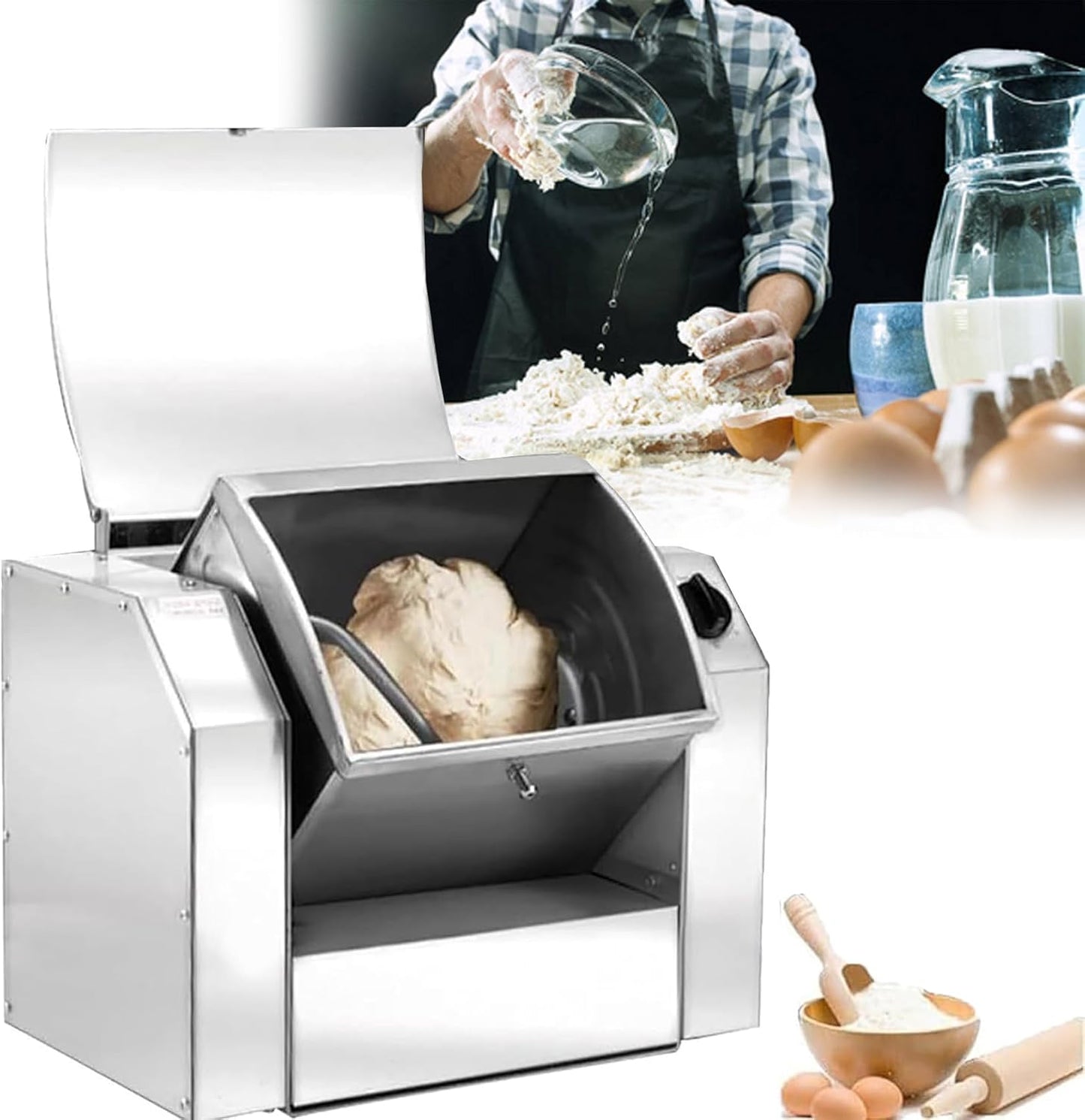 Professional Electric Kitchen 750W/1500W Food Stand Mixer, Stainless Steel Whisk, Can be Mixed with 0.5~3 catties of Dry Flour, Stir Well (3kg)