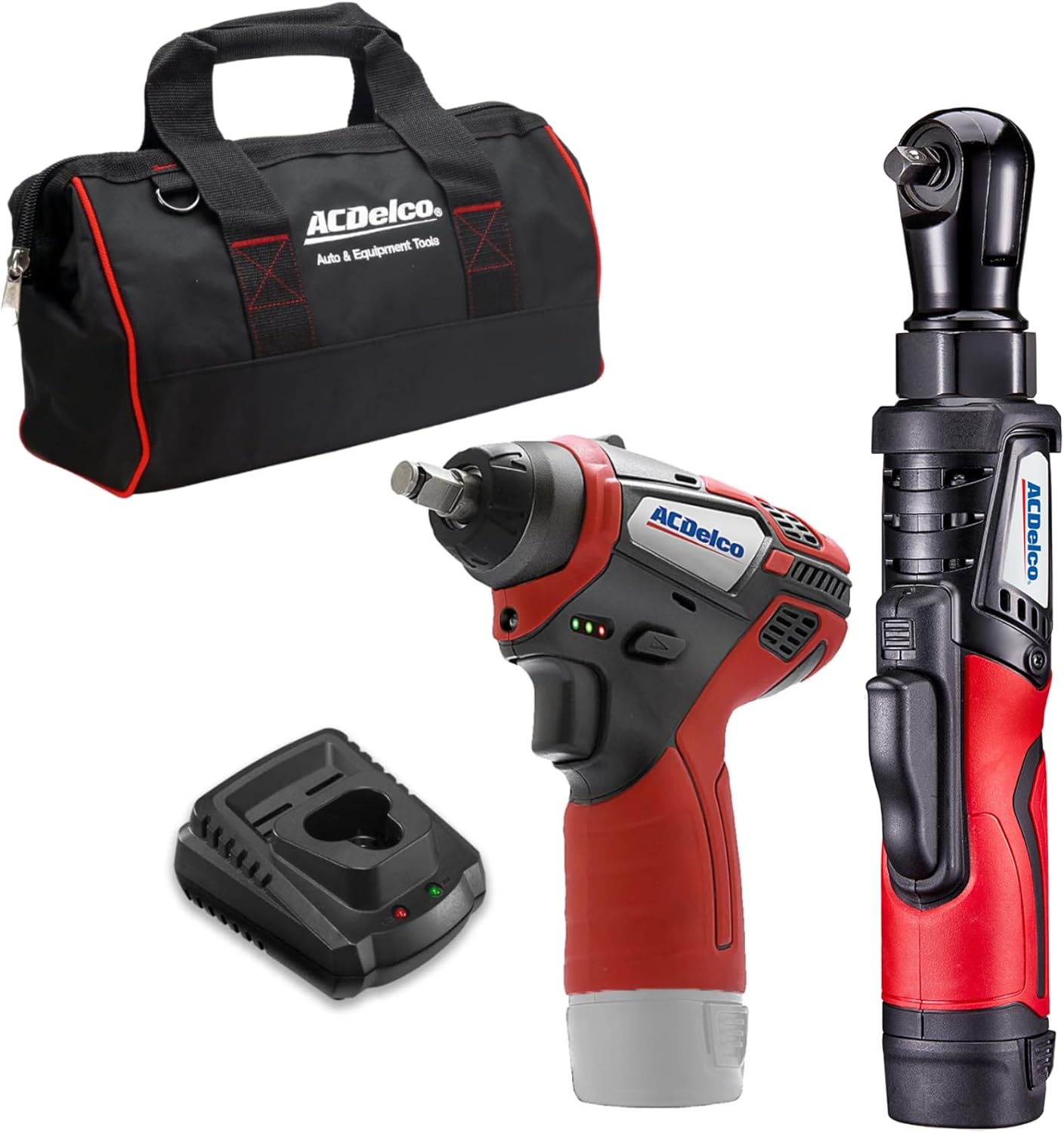 ACDelco ARW12103-K1 G12 Series 12V Cordless Li-ion 3/8” Brushless Ratchet Wrench & Impact Wrench Combo Tool