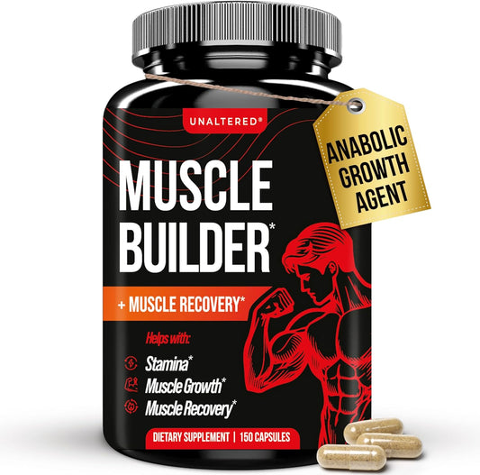 UNALTERED Anabolic Muscle Builder for Men - Growth, Size, Strength - Natural Muscle Building Supplement & Energy Booster - Tribulus Terrestris, Ginseng, Vitamin D3, Ashwagandha - 150 Capsules