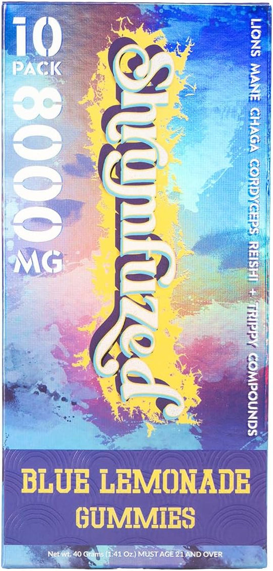 Proprietary Nootropic Gummy 8000mg - Lion's Mane, Reishi, Chaga, and Cordycep Nootropic Tripee Mushroom Blend (10, Blue Lemonade)
