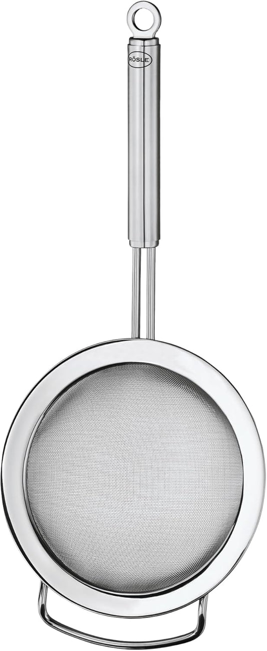 Rösle 95260 Stainless Steel Round Handle Kitchen Strainer, Fine Mesh, Sifter 7.9 Inch