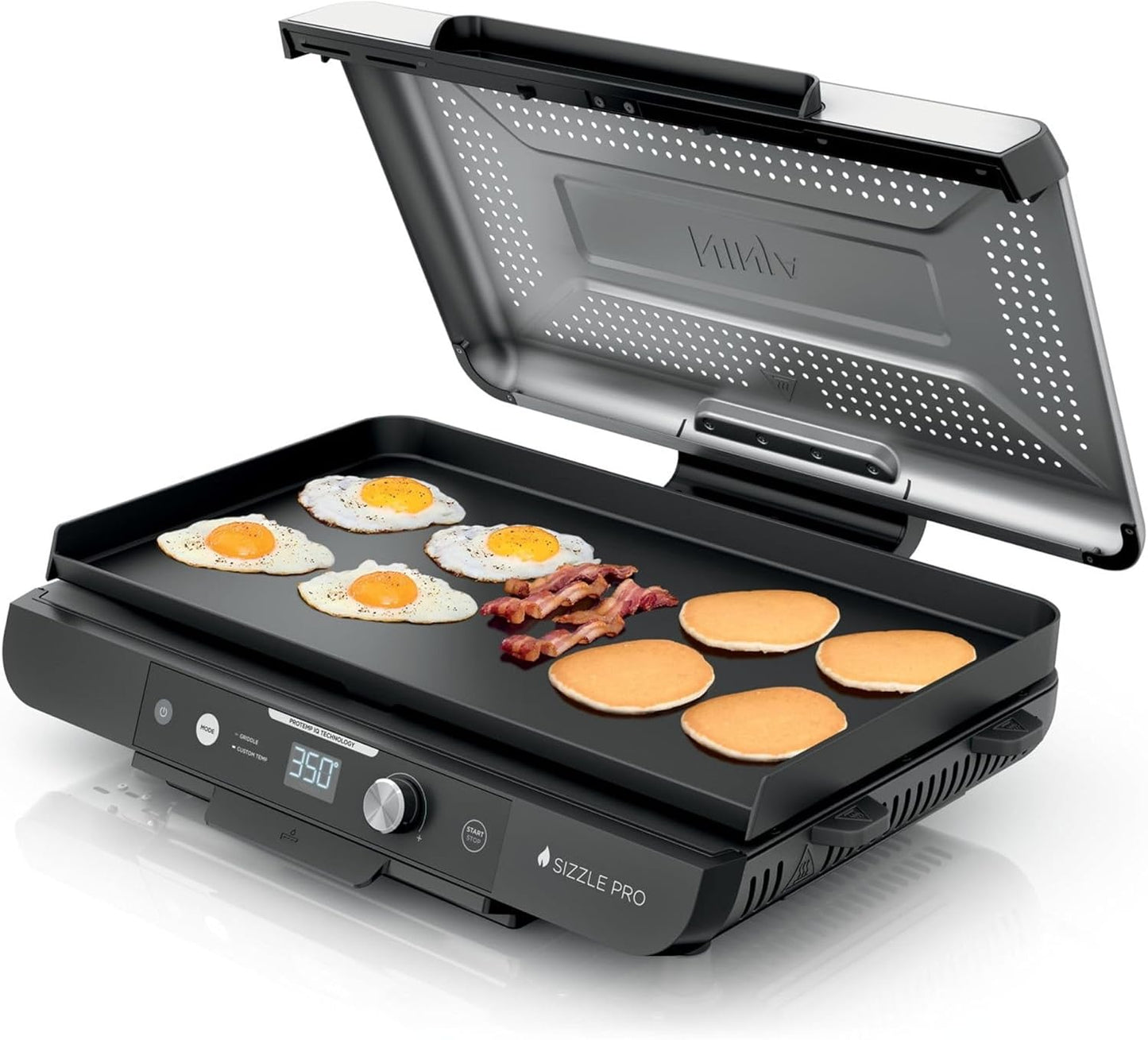 Ninja Sizzle Pro XL Indoor Griddle: 20-inch Nonstick Flat-Top for Family Meals & Even Heating- 250-500F Temperature Control for Versatile Cooking