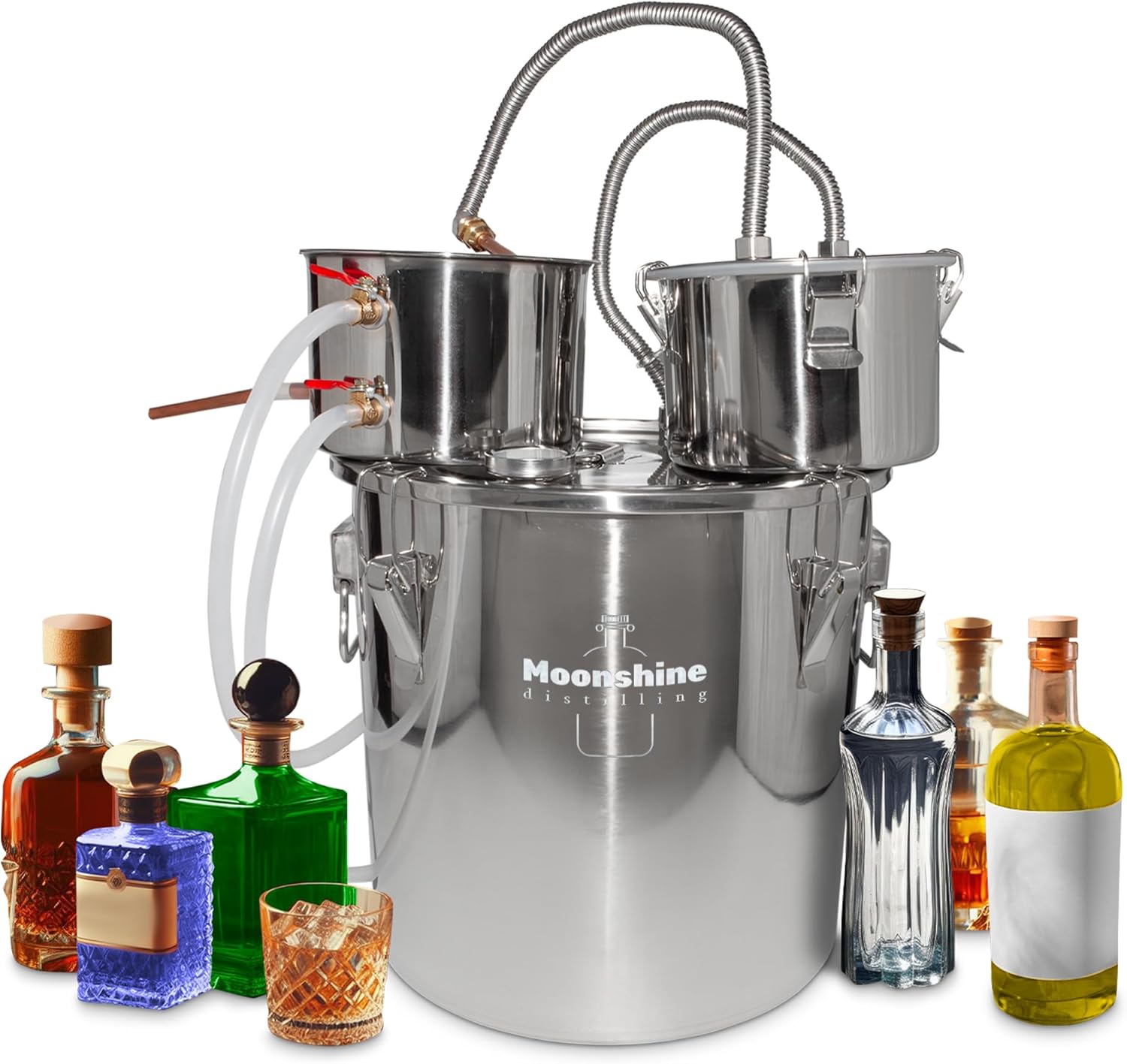 Moonshine Still | Alcohol Wine Distiller | Distilling Kit | Stainless Steel (8 Gal (30L))