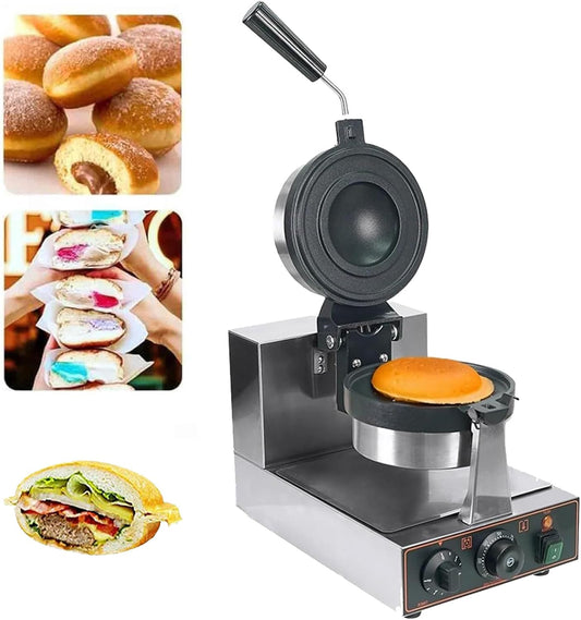 1300W Electric Waffle Maker, Panini Press Sandwich Maker Ice Cream Brioche Hamburger Maker Non-stick Plates Independent Temperature Control,for Bakeries, Restaurants