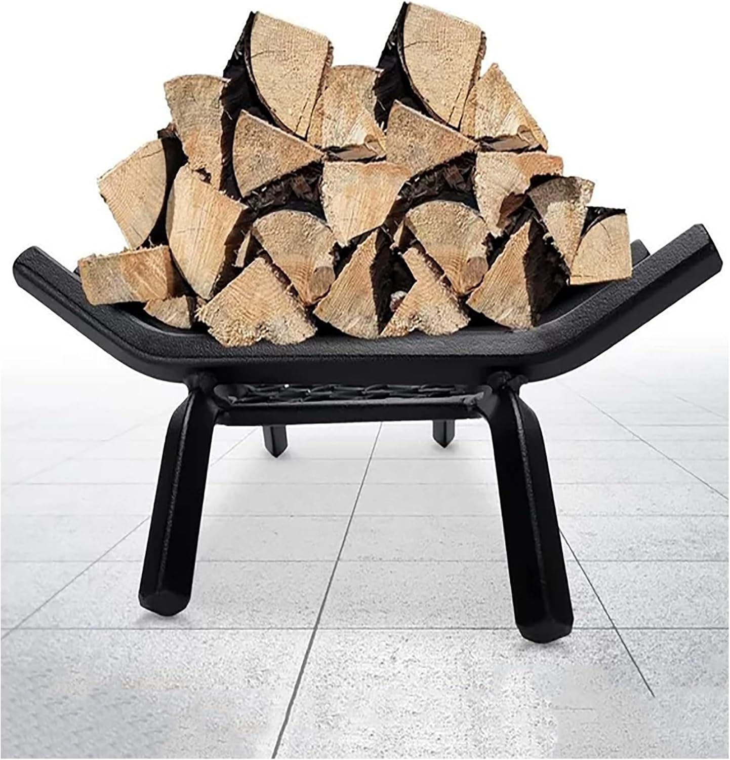 Fireplace Grate Heavy Duty Firewood Log Burning Rack Fire Grates for Outdoor Kindling Tools Pit Indoor Fireplace Log Holder