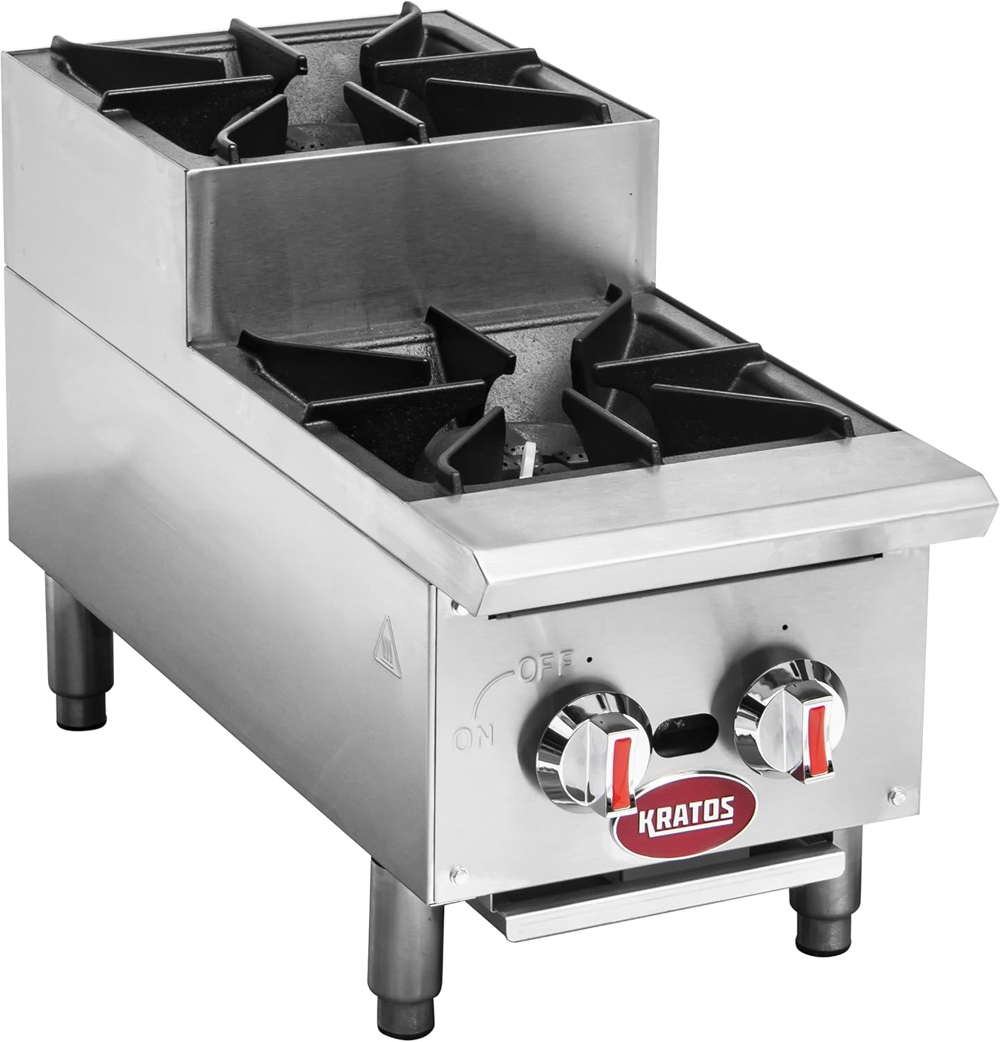 Kratos Commercial Range 12" Step-Up Countertop Range\/Hot Plate with Two Burners, 60,000 BTU (29R-002)