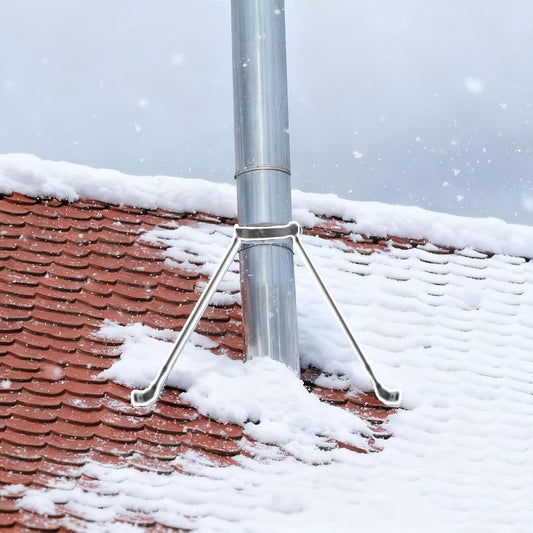 Roof Chimney Pipe Brace Holder Stove Pipe Supports, Weatherproof Drainage Exhaust Tube Bracket, Log Cabin Fireplace Stack Flue Hanger Shelf(Hoop Dia 4 3\/4" (120mm))