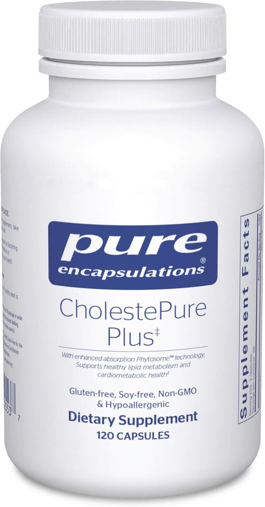 Pure Encapsulations CholestePure Plus 120's - Supports Lipid Metabolism & Heart Health* - Berberine Supplement - with Citrus Bergamot - Gluten Free & Non-GMO - 120 Capsules