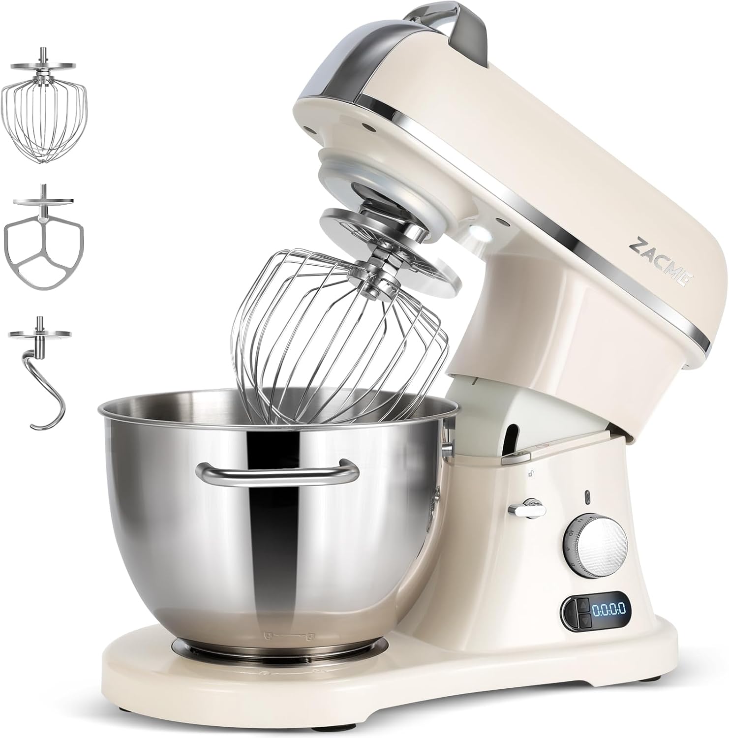 8.4QT Commercial Stand Mixer 800W with NSF Certified and Aluminum Die Casting, Mixers Kitchen Electric Stand Mixer Metal Food Mixer with Stainless Steel 8L Bowl, Dough Hook, Whisk and Beater