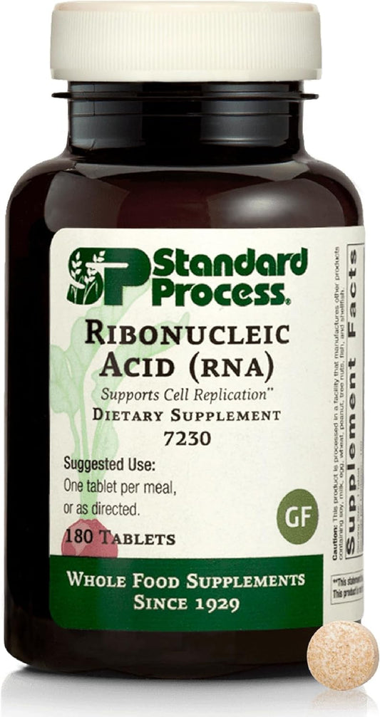 Standard Process Inc. Ribonucleic Acid (RNA) - RNA Supplement with Calcium, and Magnesium Citrate - Vegetarian, Gluten Free - 180 Tablets
