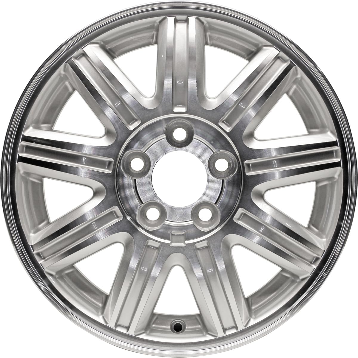 New Wheel 16x6.5 inch Rim For 2004-2007 Chrysler Town & Country Machined Face with Painted Silver Inset in Spokes and Painted Silver Pockets 5 x 114 mm9 Spoke