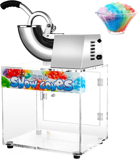 VNN 48L Snow Cone Machine, 500LB\/H Commercial Shaved Ice Machine, 300W Electric Ice Shaver Machine, Suitable for Party Activities, Family Gatherings, Events