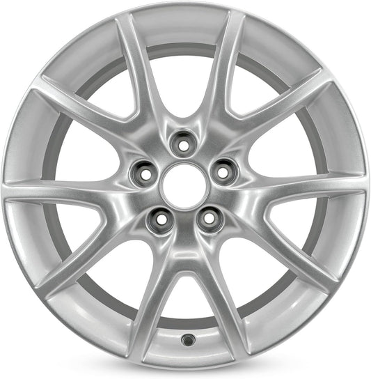 New Single 17" 17x7.5 Inch Alloy Wheel for 2013-2016 Dodge Dart | OEM Design Replacement Rim | Silver Finish | Direct Fit - OE Stock Specs | 2481 2445