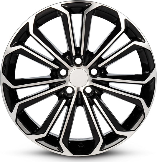 For 2014-2016 Toyota Corolla 17 Inch Black Machine Face (Diamond Cut) Black Rim - OE Direct Replacement - Road Ready Car Wheel