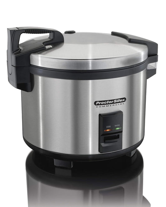 Proctor Silex Commercial 37560R Rice Cooker/Warmer, 60 Cups Cooked Rice Capacity, Nonstick Inner Pot, Hinged Lid, Stainless Steel Housing, Conforms to NSF