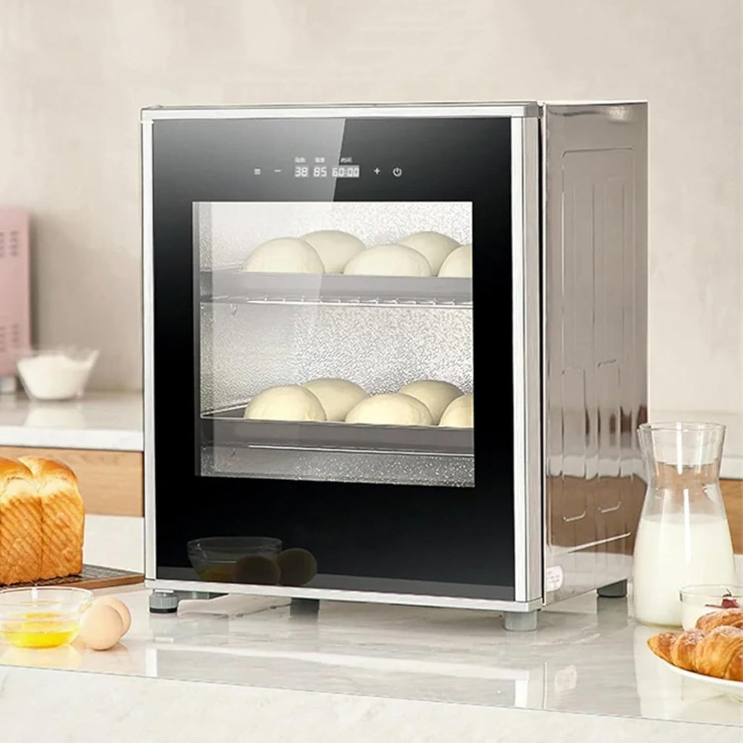 40L Electric Dough Proofer, Kitchen Dough Yogurt Bread Proofer with Humidity and Temperature Control, High Efficiency Home