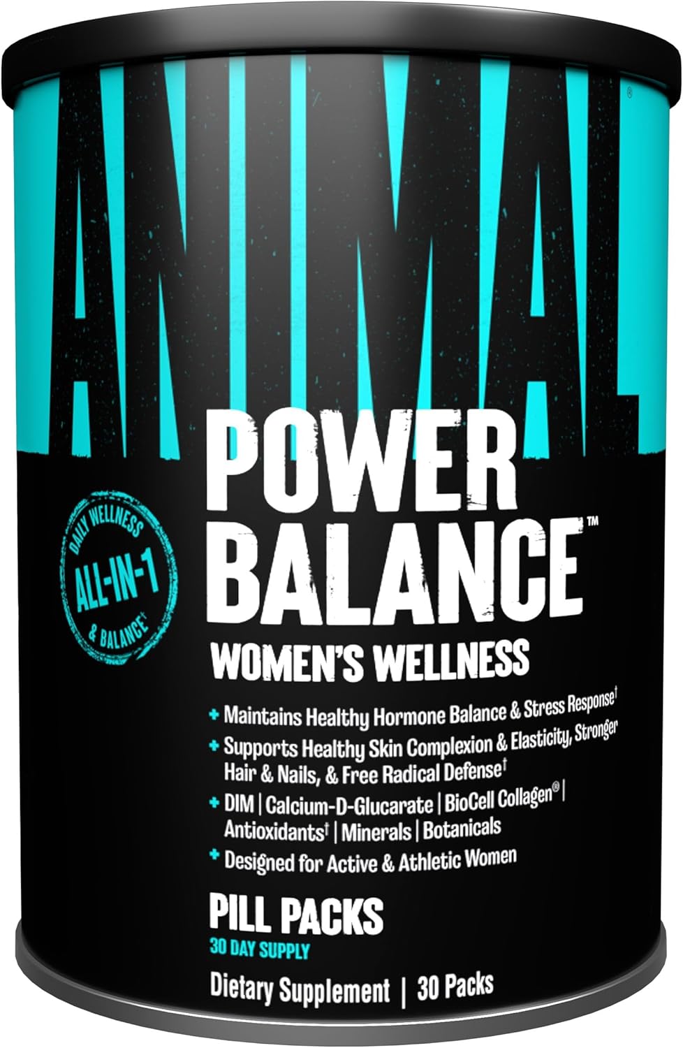 Animal Power Balance \u2013 Women's Alpha F Comprehensive Formula \u2013 Supports Hormonal Balance, Complexion, Hair, Nails, Mood and Stress, Intestinal Health, & Bone and Joint Health \u2013 30 Packs
