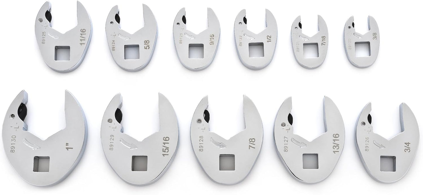 GEARWRENCH 11 Pc. 3/8" Drive Ratcheting Crowfoot Wrench Set, SAE - 89118