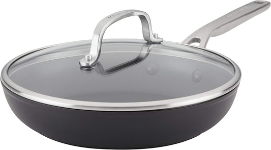 KitchenAid Hard Anodized Induction Nonstick Fry Pan\/Skillet with Lid, 10 Inch, Matte Black
