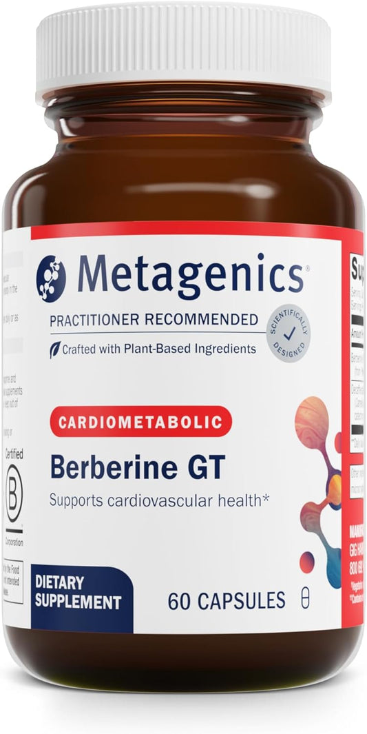Metagenics Berberine GT - 500 mg Berberine HCl - Supports Heart Health & Carbohydrate Metabolism* - Non-GMO & Gluten-Free - 60 Count