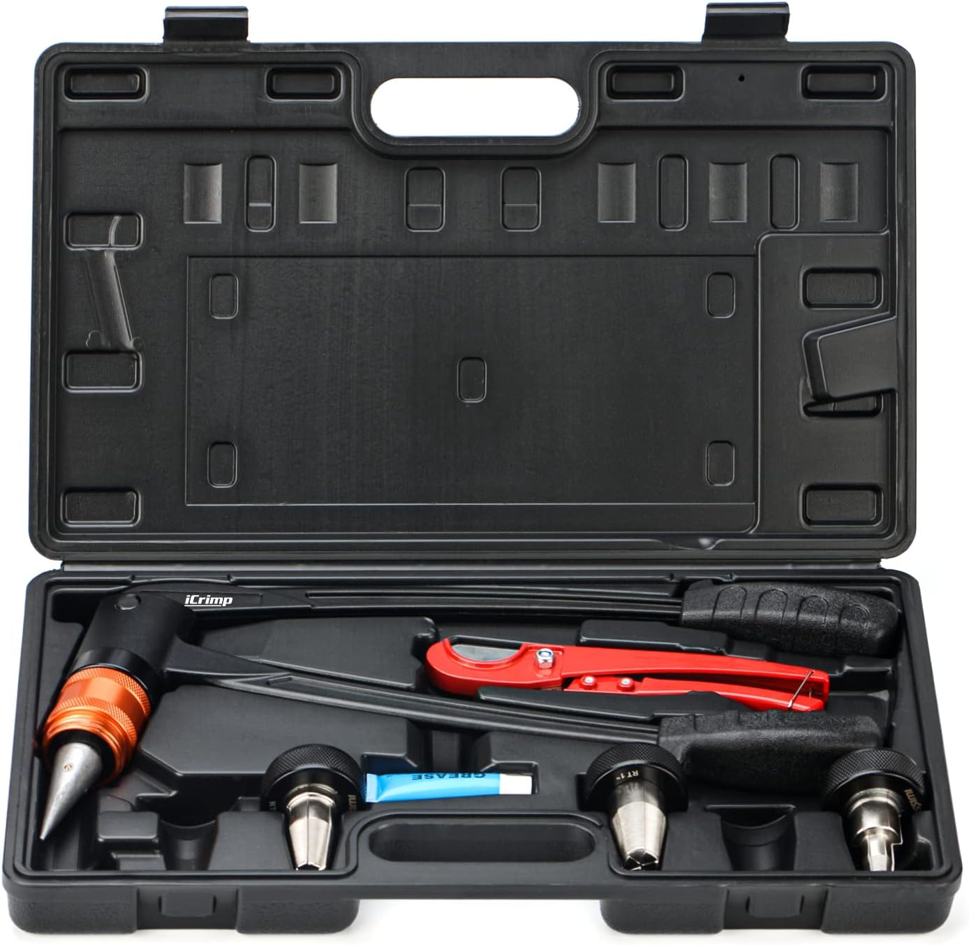 iCrimp PEX-A Expander Tool Kit with Self-Rotary Expansion Heads 1\/2,3\/4 and 1-Inch,PEX Cutter included for Uponor ProPEX,Wirsbo