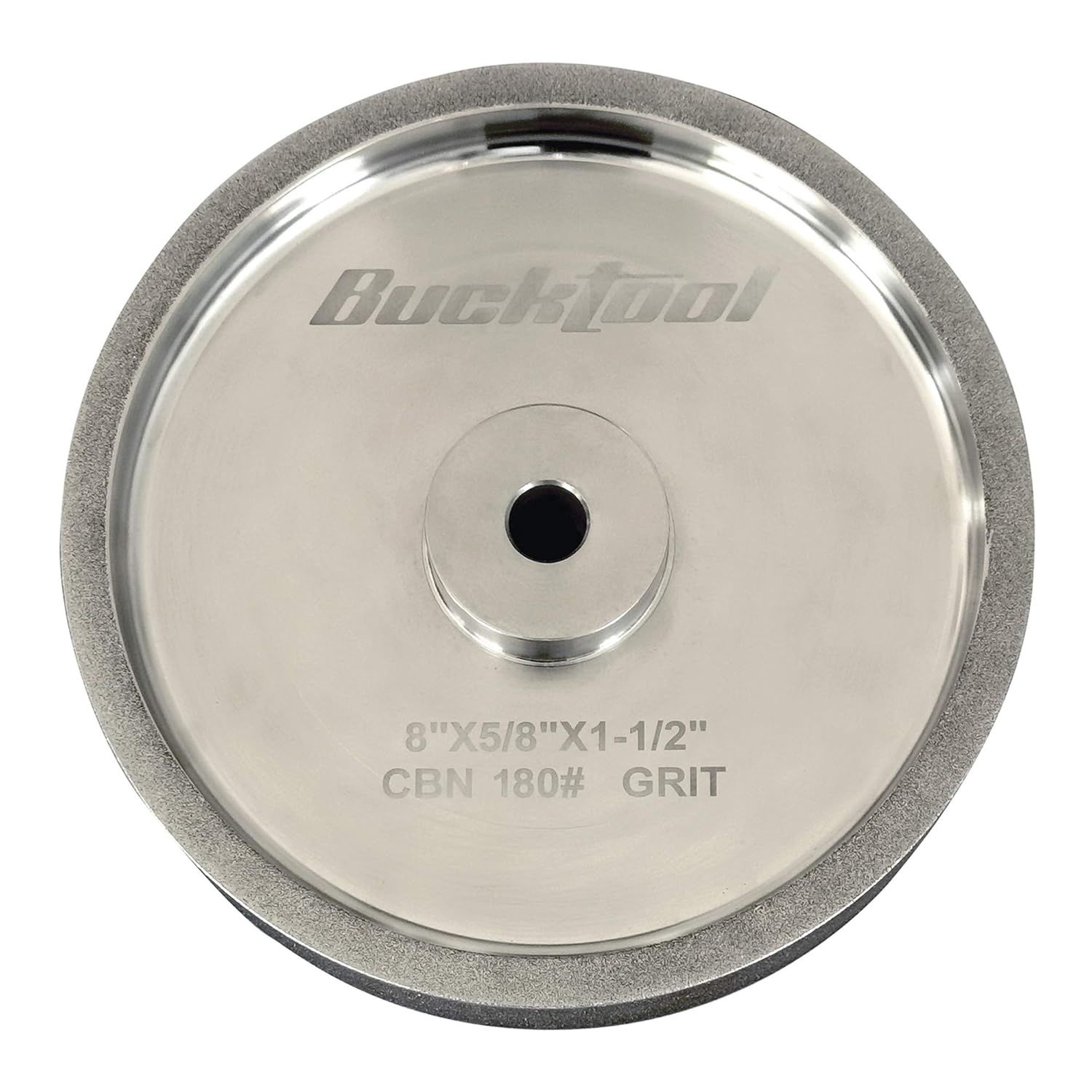 BUCKTOOL 180 Grit 8 Inch CBN Grinding Wheel, 1.5" Wide, 5\/8" Arbor Cubic Boron Nitride Sharpening Wheel for Sharpening Wood-Turning Tools, Chisels, Hardcore and More