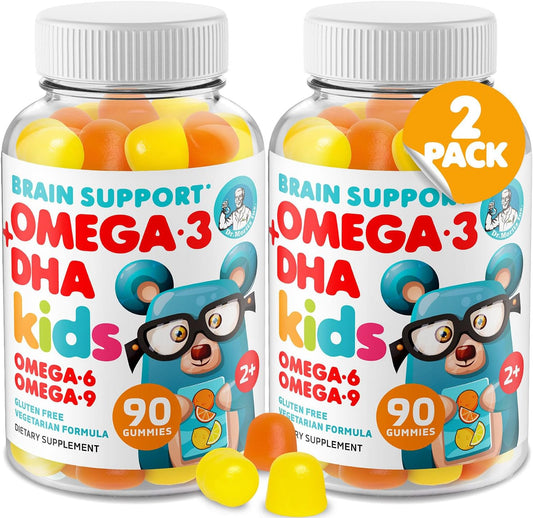 DR. MORITZ Omega 3 Kids Gummies (180 Count), Vegan Omega3 Gummies for Kids with No Fish Oil, Vitamins for Brain & Heart Health, Gluten-Free Omega 3 6 9