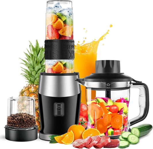 Goelunmy Blender and Food Processor Combo, Blender for Shakes and Smoothies, Personal Blender Small Blender, Suitable for Kitchen, Home, 700W Electric Blender with Mixer Grinder\/Blender\/Chopper