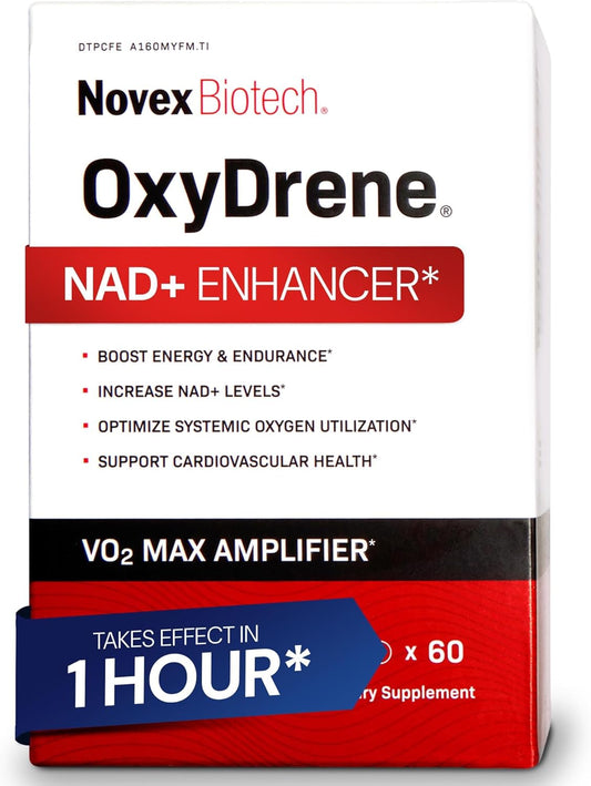 Novex Biotech Oxydrene NAD+ Enhancer - Natural Supplement Promoting Metabolism and Cardiovascular Support for Men and Women - (60 Capsules)
