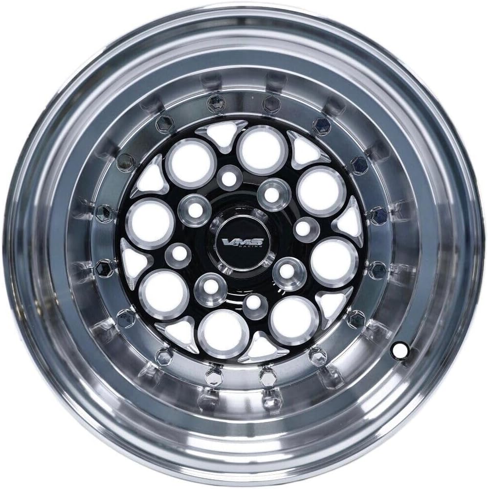 VMS Racing Revolver Polished Lip Rivets Drag Wheel 13x10 0ET 4x100 4X1114.3 VWRE011