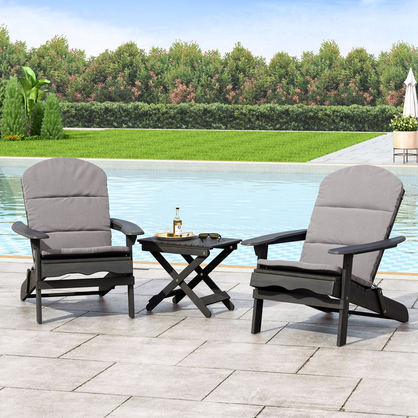 Christopher Knight Home Malibu Outdoor 2 Seater Acacia Wood Chat Set with Water Resistant Cushions