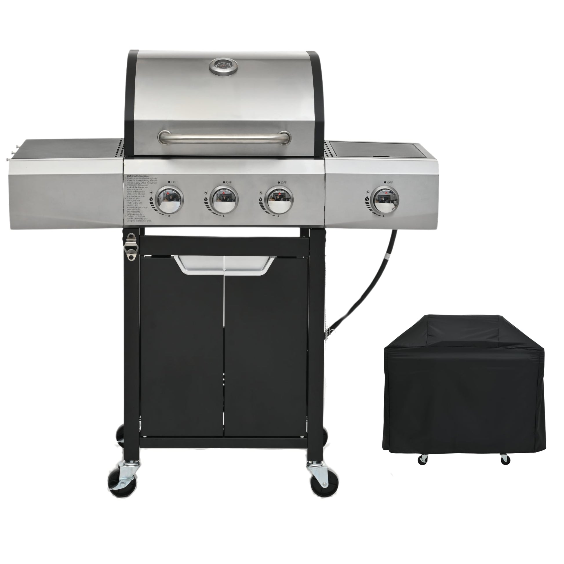 Mondawe Black 3 -Burner Liquid Propane Gas Grill