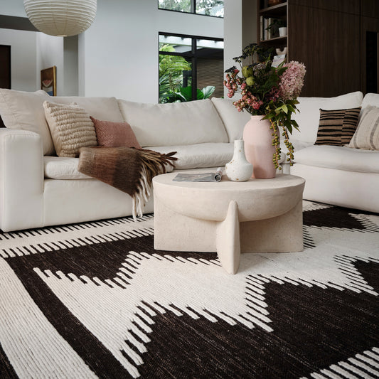 nuLOOM Sante Fe Southwestern Wool Blend 9ft. x 12ft. Black Area Rug