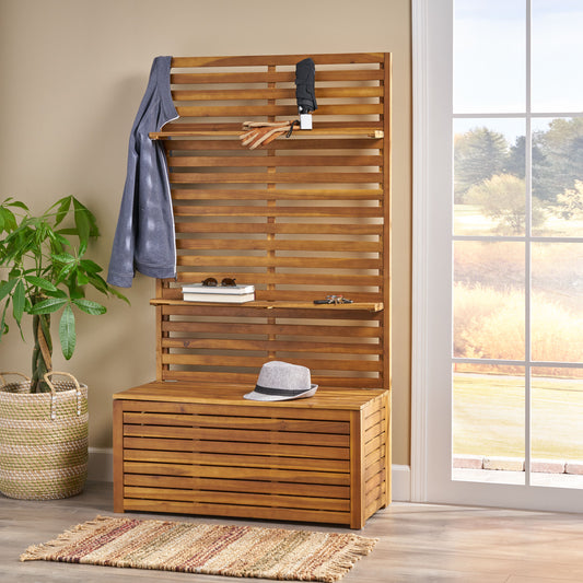 ModernLuxe SYLMAR STORAGE BENCH WITH RACK