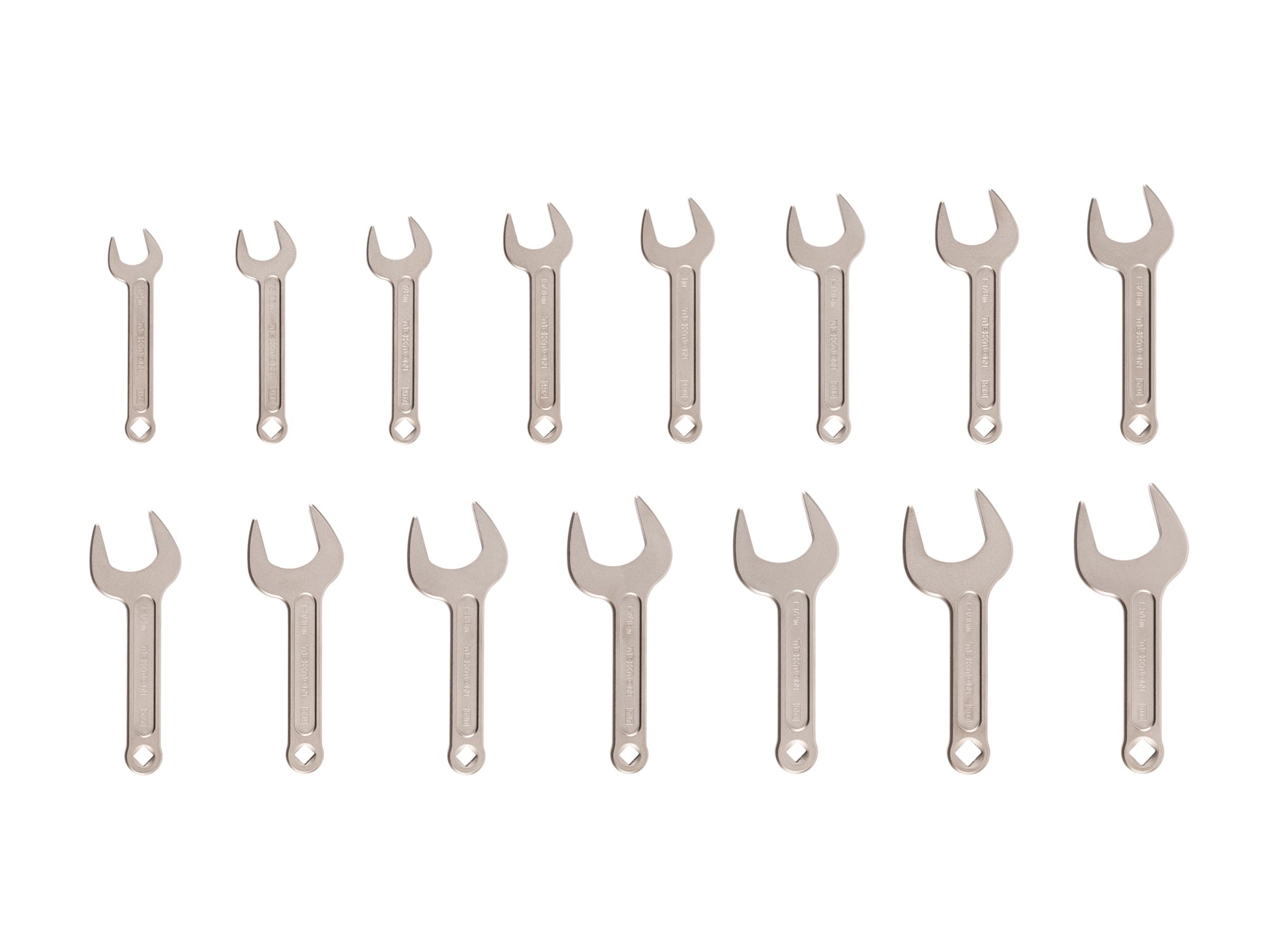 TEKTON 15 -Piece Set Standard (SAE) Angle Open end Wrench (no case)