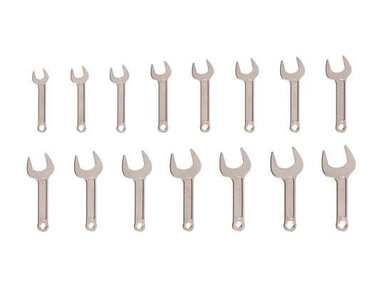 TEKTON 15 -Piece Set Standard (SAE) Angle Open end Wrench (no case)
