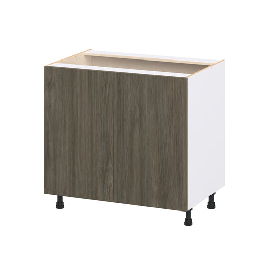 Hugo&Borg Savane 36-in W x 34.5-in H x 24-in D Burnt Walnut Sink Base Fully assembled Cabinet (Flat Panel Slab)