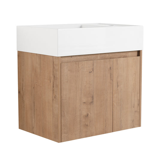Tatayosi 24 Inch Bathroom Cabinet With Sink Soft Close Doors Float Mounting Design For Small Bathroom