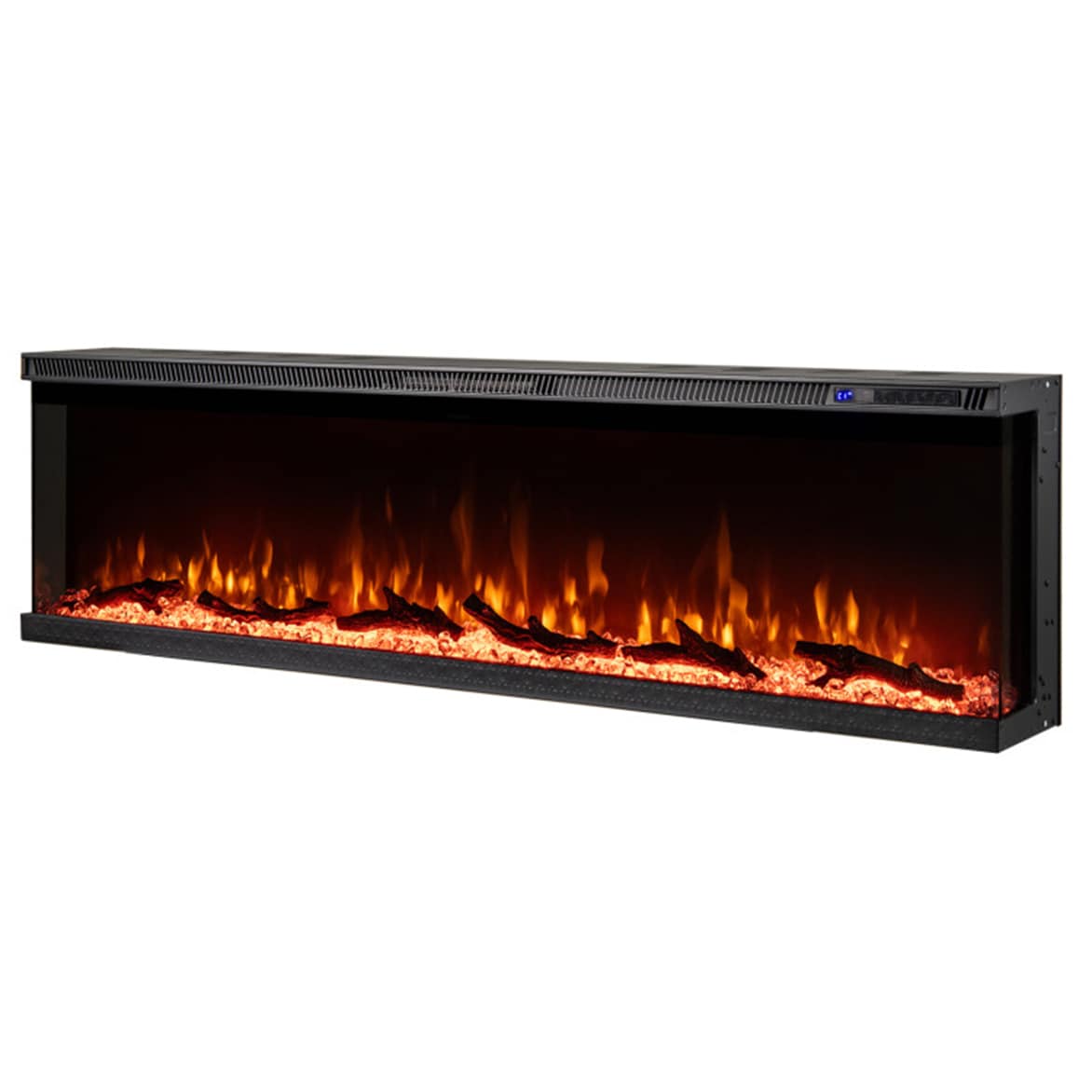 Mondawe 60-in W Black Wall mount Fan-forced Wall-mount Electric Fireplace with Remote Control Included