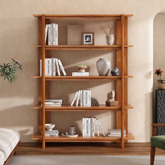 Christopher Knight Home Bookcase Open 4 Tier Wooden Acacia Oversized Teal Finish