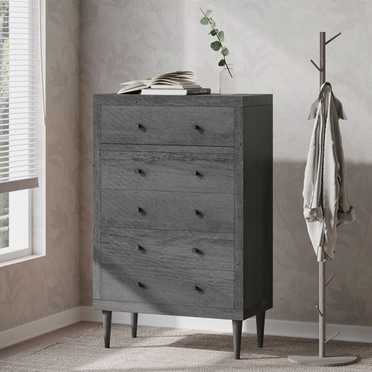 LOVMOR Nystrom Mid Century Modern 5 Drawer Dresse