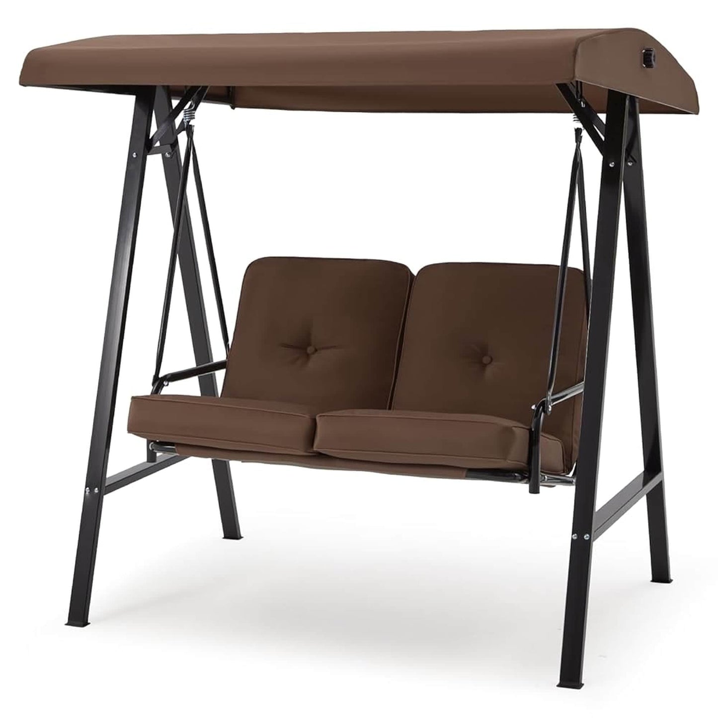 Boyel Living 2-Person Metal Patio Swing with Removable Cushion Patio Swing Outdoor Porch Swing Chair for Adults for Garden Backyard Deck