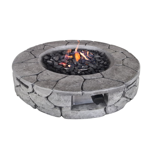 Mondawe 28-in W 40000 Maximum BTUs Concrete Round Portable Liquid propane Fire pit